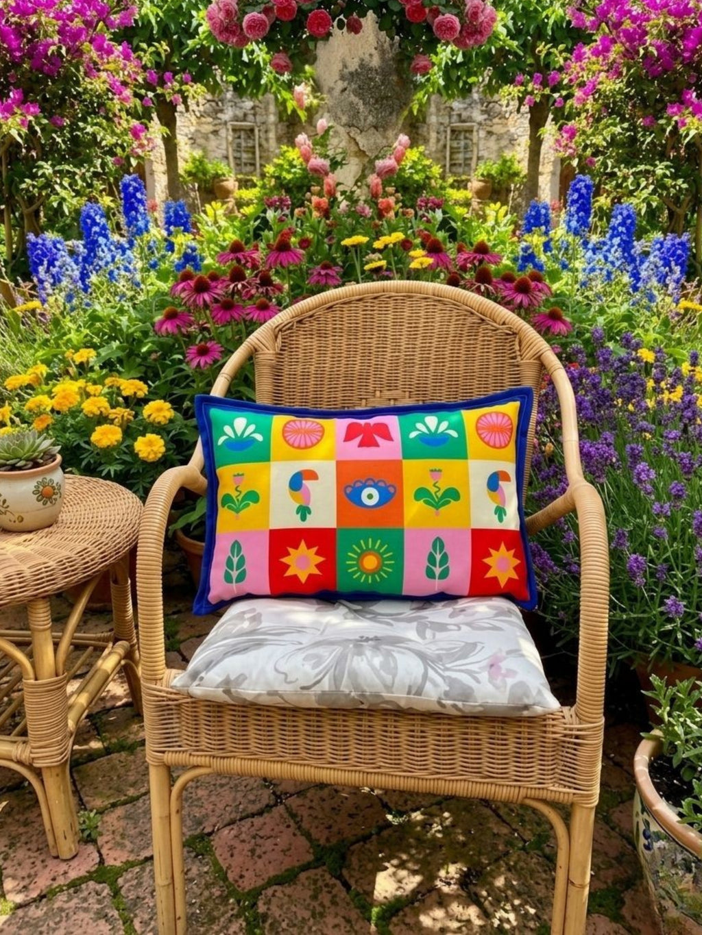 Renkli Çift Taraflı Baskı Dekoratif Dikdörtgen Kırlent Kılıfı - 30x50 cm