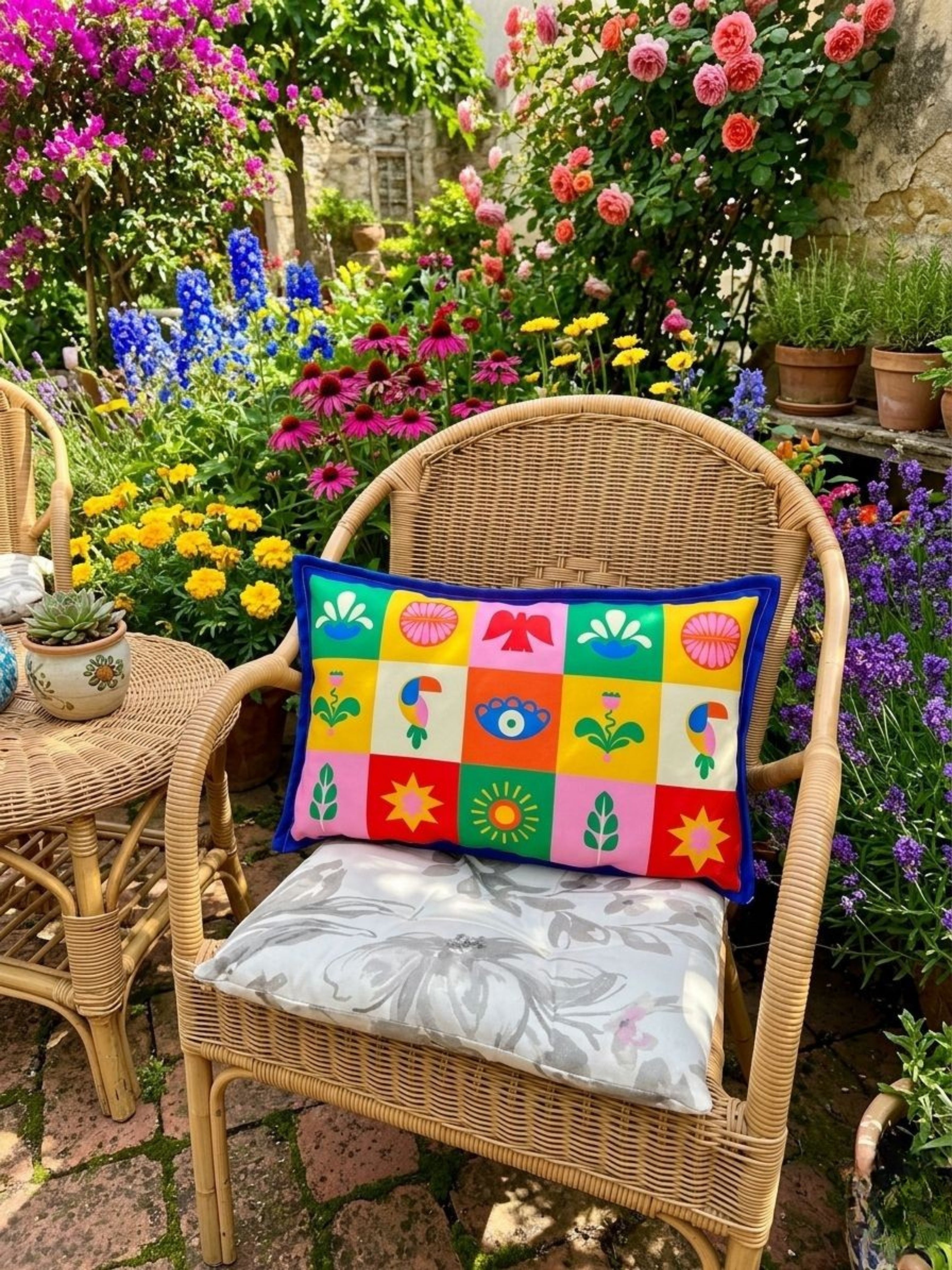 Renkli Çift Taraflı Baskı Dekoratif Dikdörtgen Kırlent Kılıfı - 30x50 cm