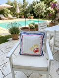 Stay Salty Yazılı Yengeç Desenli Çift Taraflı Biyeli Kırlent Kılıfı - 45x45cm