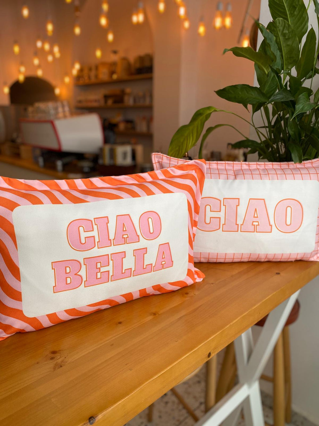 Ciao - Ciao Bella Yazılı 2li Kırlent Kılıfı Seti - 30x50 cm