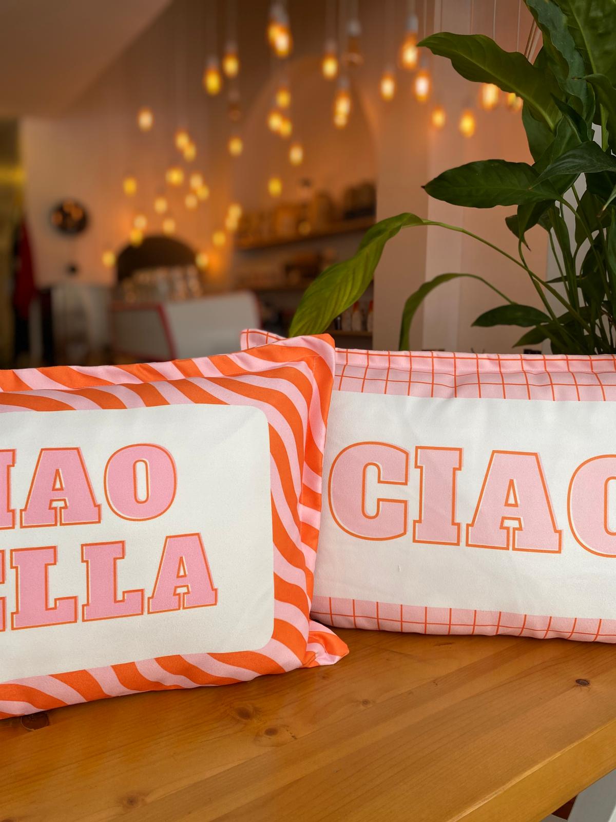 Ciao - Ciao Bella Yazılı 2li Kırlent Kılıfı Seti - 30x50 cm
