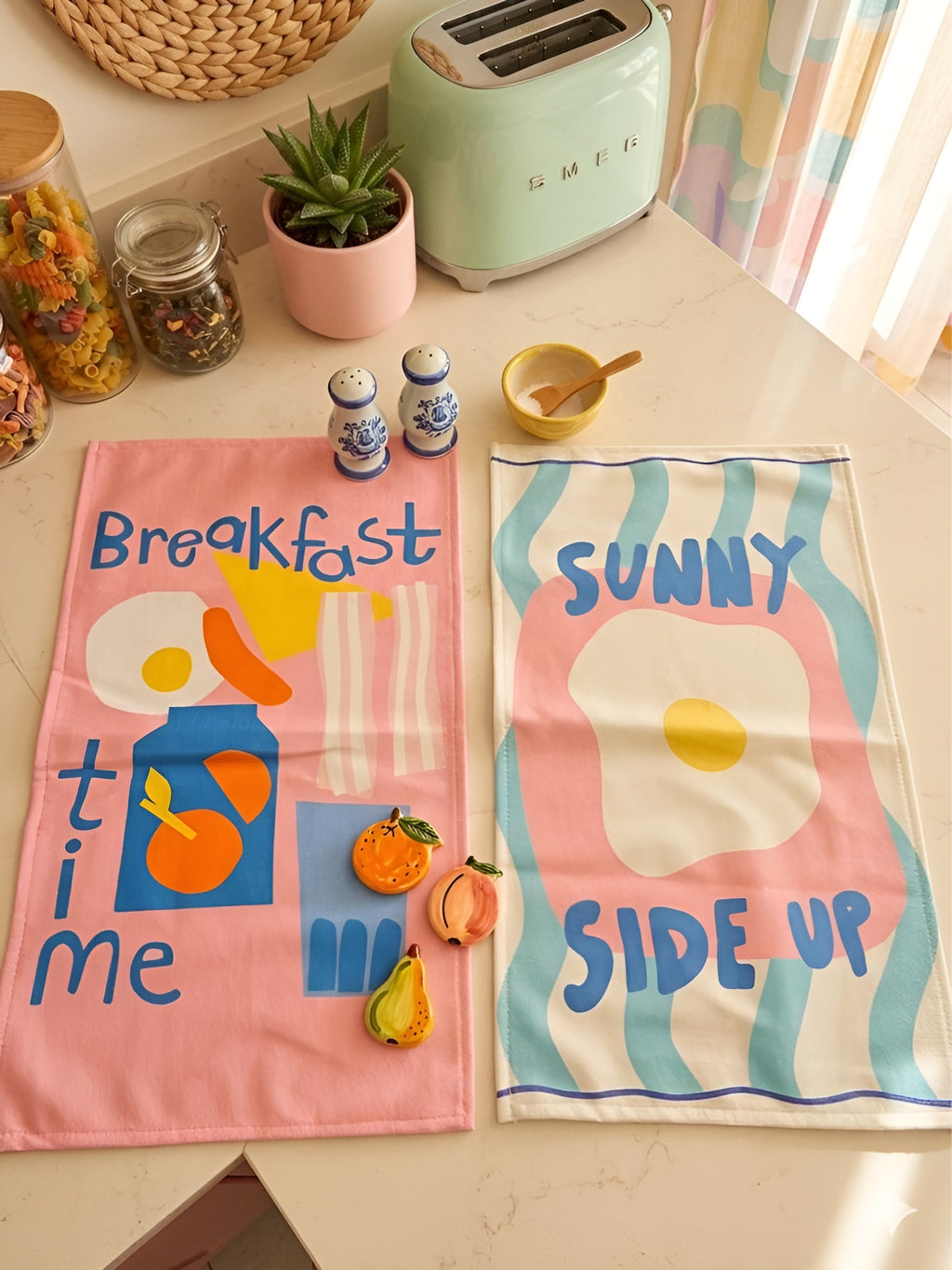 SUNNY SIDE UP 2li Renkli Mutfak Havlusu Seti - 30x50cm