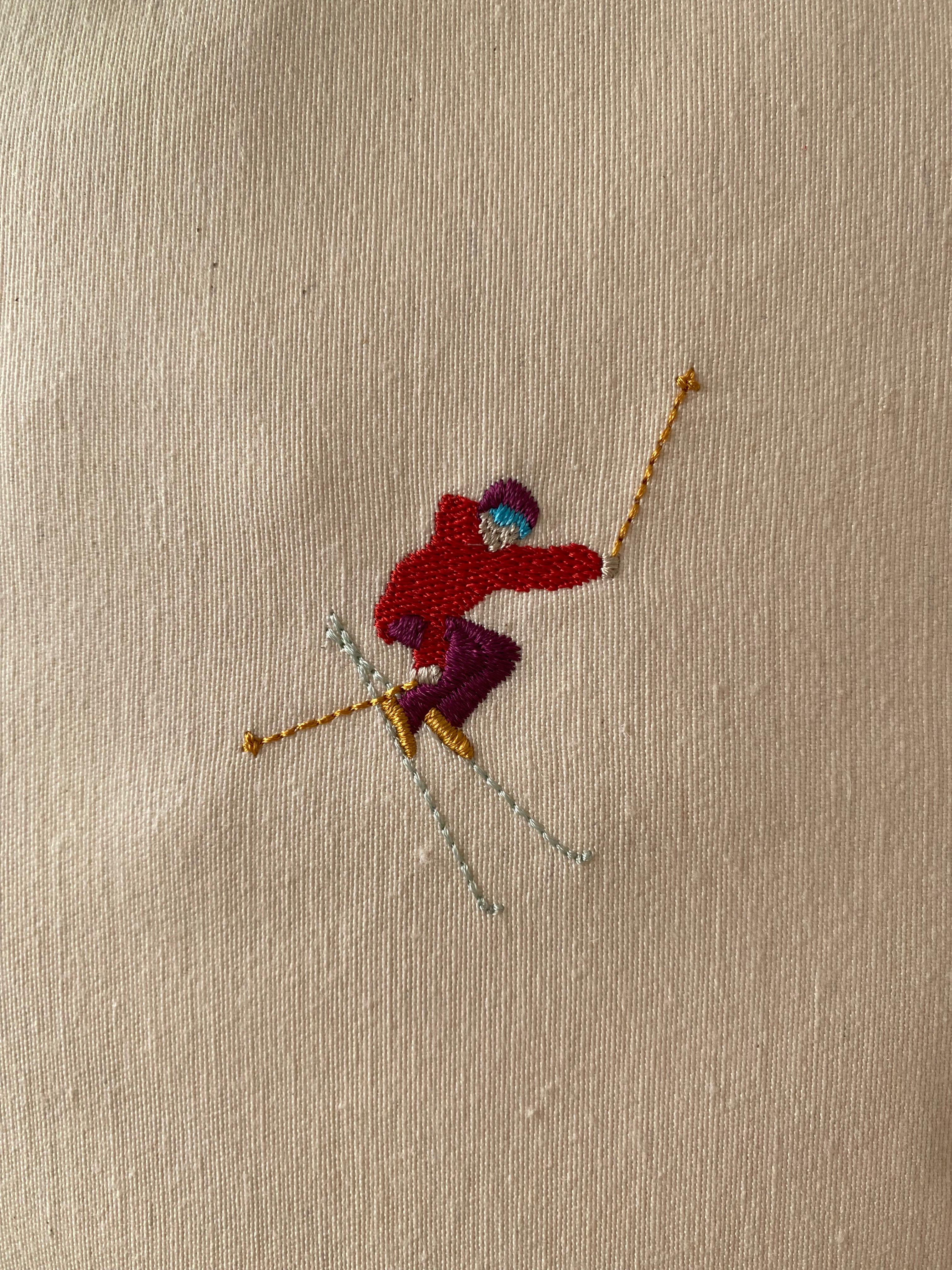 Kayak Desenli Nakış İşlemeli Kırlent Kılıfı - 43x43 cm