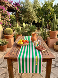 La Siesta Yazılı Çizgili Dekoratif Runner - 45x145 cm